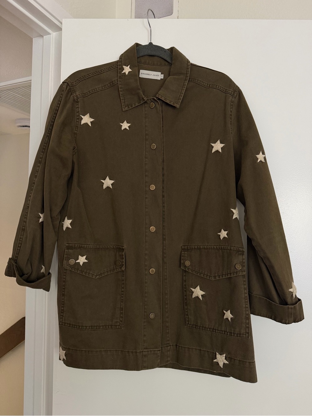 Sincerely Jules Star Embroidered Utility Jacket